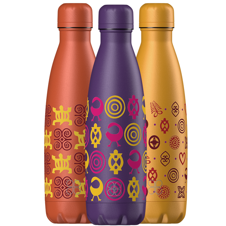 Adinkra African Inspired Series Water Bottle SetSet