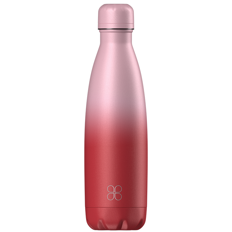Red Stainless steel bottle with pink and red ombre.