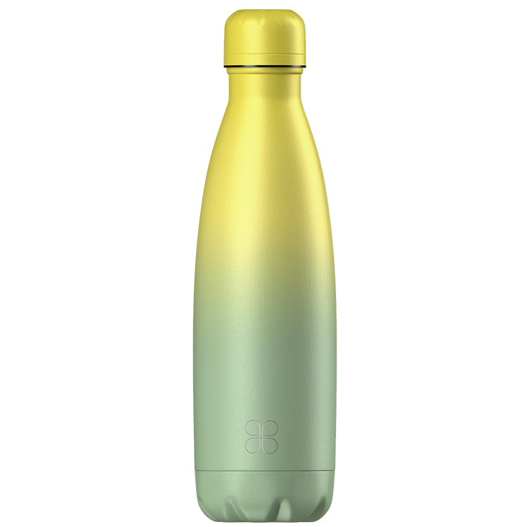 Gradient Yellow and Green Customisable Stainless Steel Water Bottle